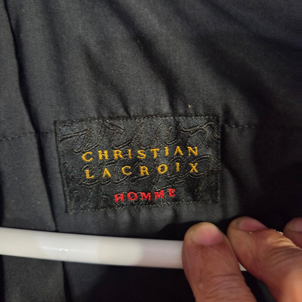 Late 90s VTG Y2K Christian Lacroix Homme Utility Field Jacket Corduroy Black XL - Picture 2 of 10